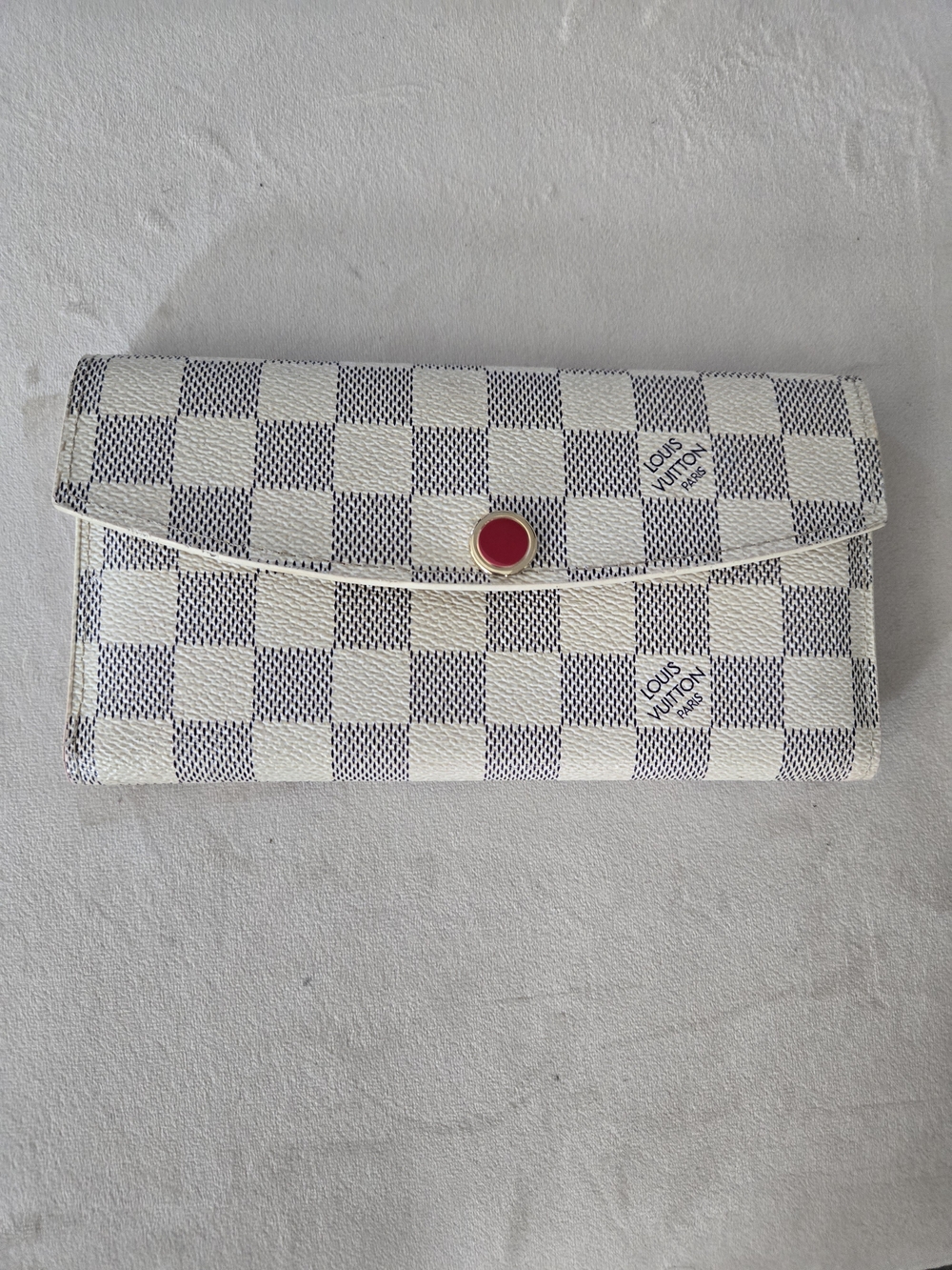 Louis Vuitton Damier Azur Canvas White Check Clutch Wallet